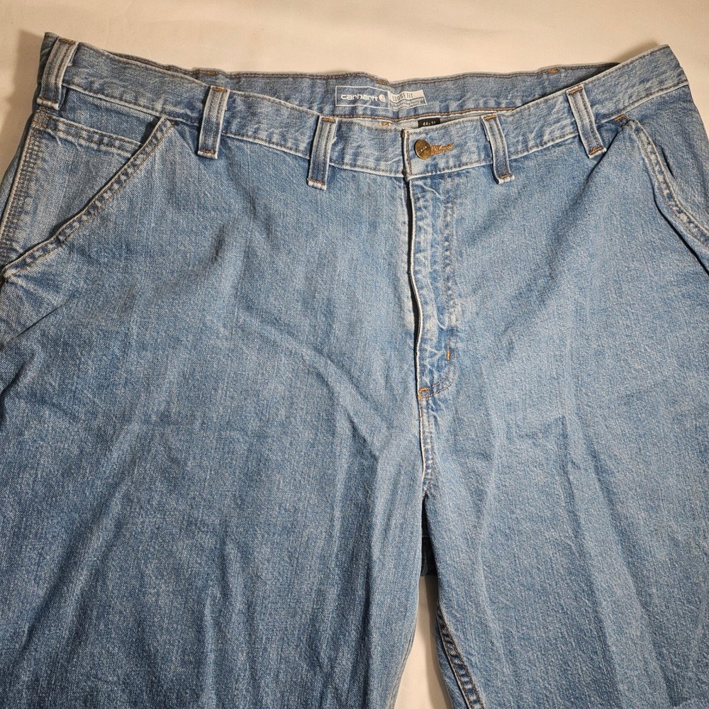 Carhartt Loose Fit Carpenter Jeans Mens 44x30 Blue Denim Work Pants BD4941-M